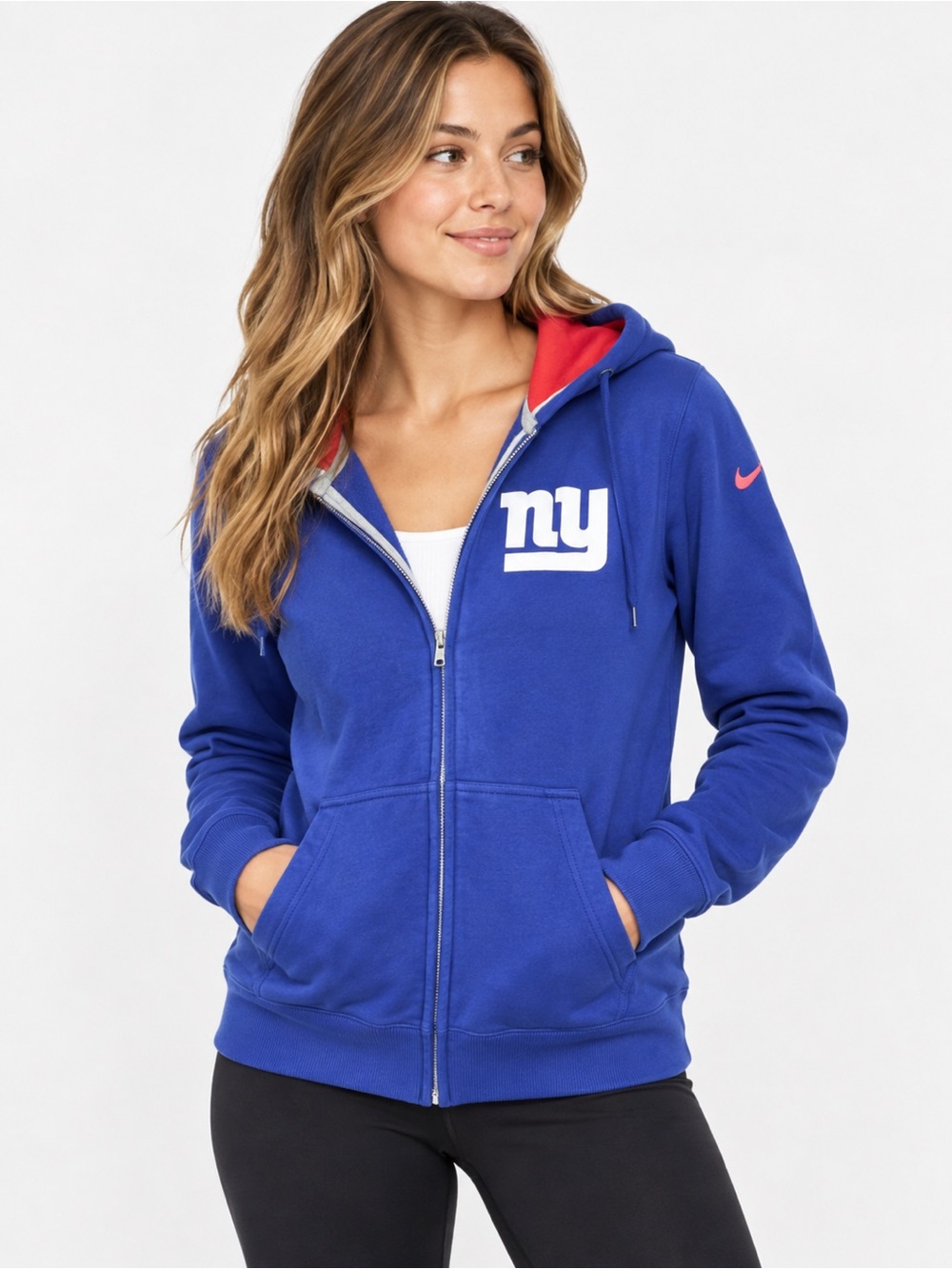 Nike NFL New York Giants Full Zip Hoodie Women’s Men’s Large Blue Red Football